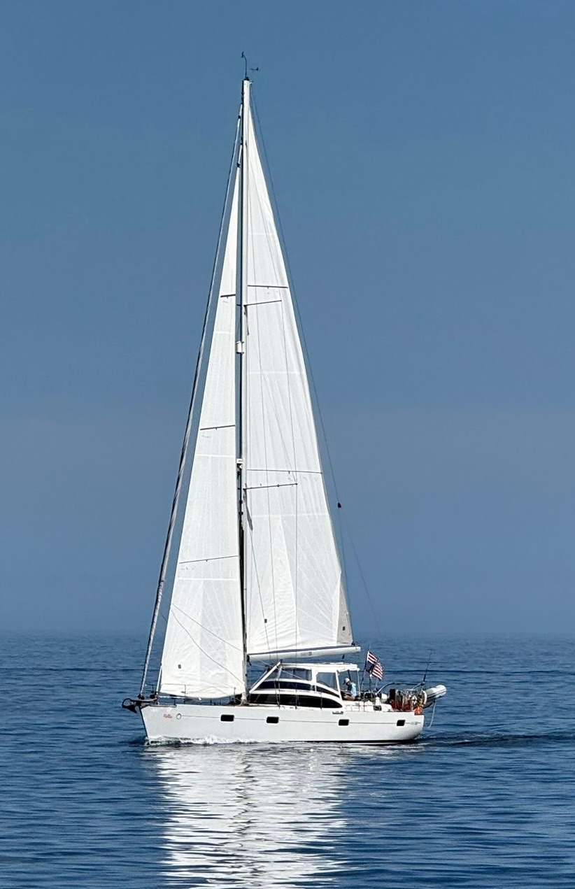 Under way on open water
